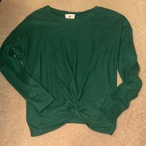 THERMAL TIE FRONT LONG SLEEVE TEE